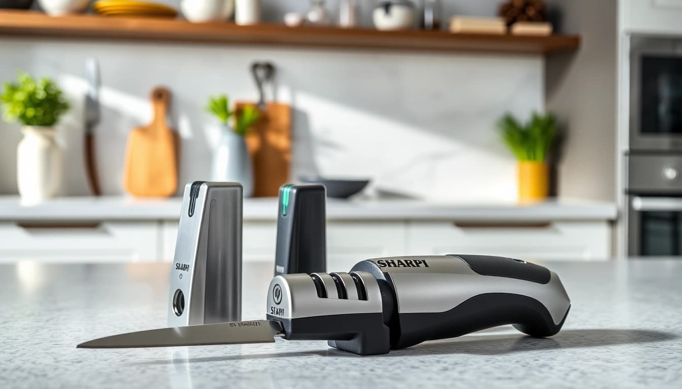 Sharpening kitchen knives with SHARPI ostrzałki do noży for optimal performance and precision.