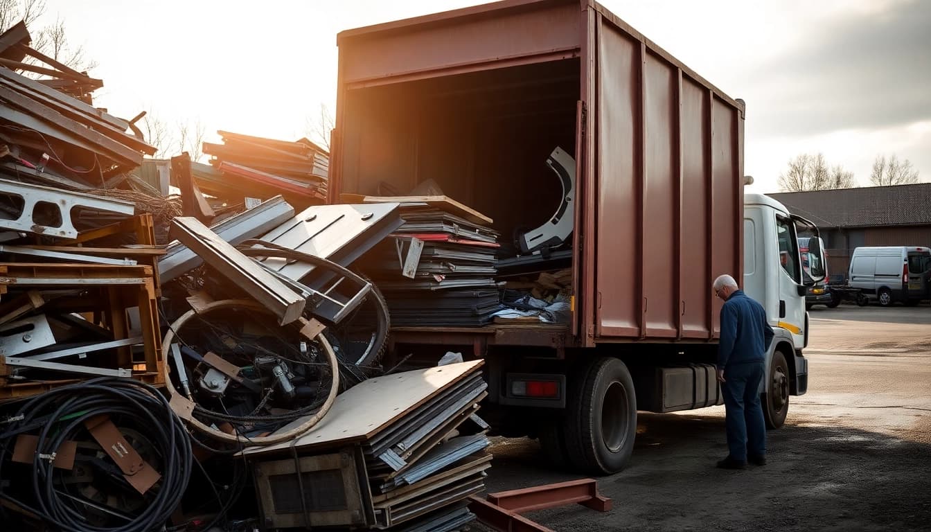 Efficient Schrottabholung Wuppertal service collecting various types of scrap materials.