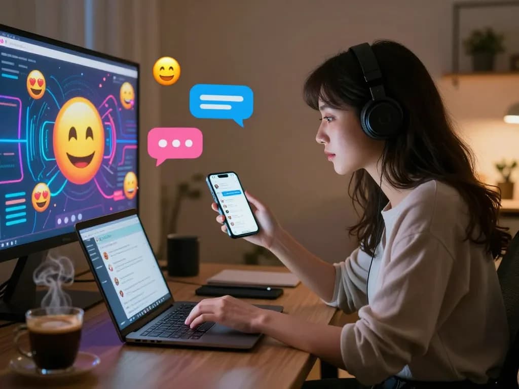 Engaging spicy chat session on a laptop in a vibrant digital atmosphere