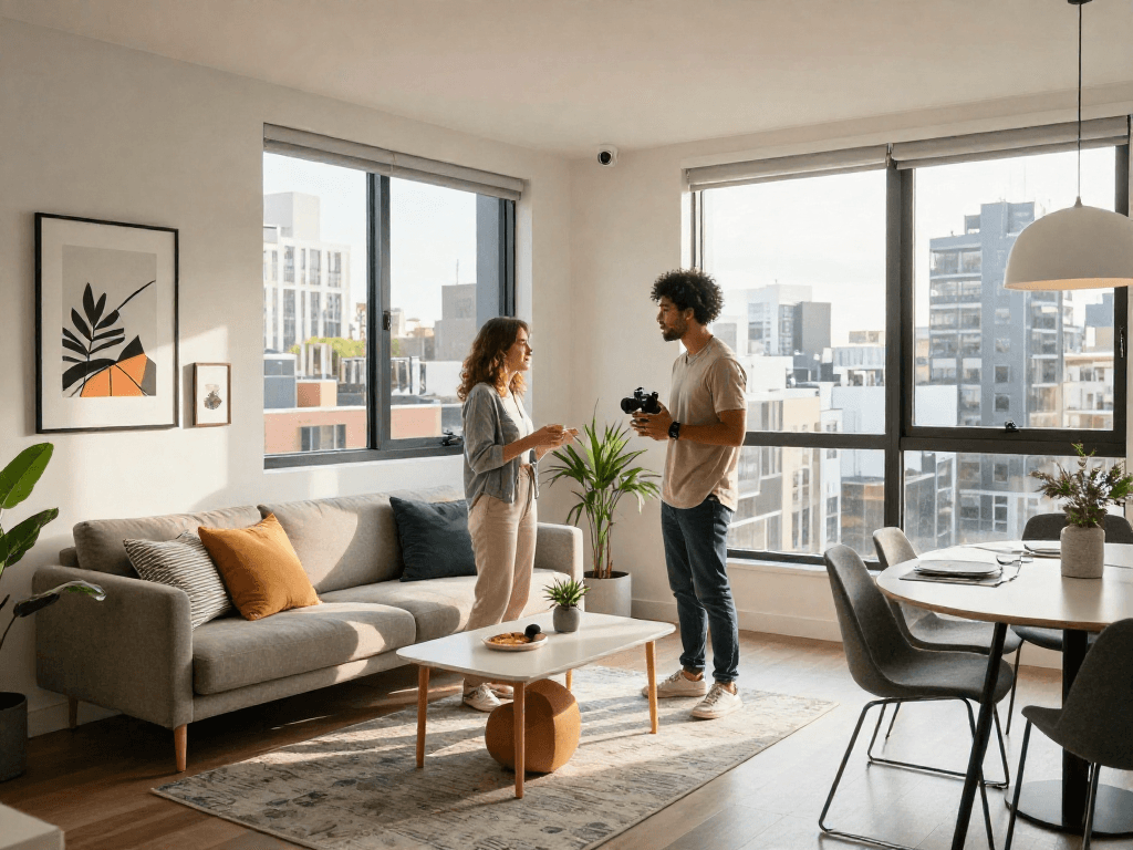 Best Airbnb managers in Melbourne showcase a stylish urban apartment inviting guests to experience local culture.