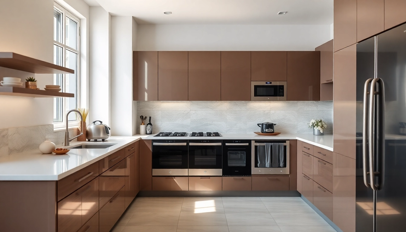 Showcase of бяла техника appliances in a modern kitchen, emphasizing sleek design and functionality.