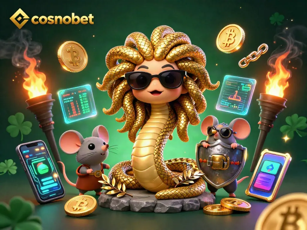 Spin and win with cosmobet in this vibrant 3D casino digital illustration featuring fun characters and crypto elements.
