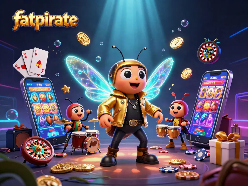 Spin and win with fatpirate, showcasing an exciting 3D casino scene filled with vibrant gaming elements.
