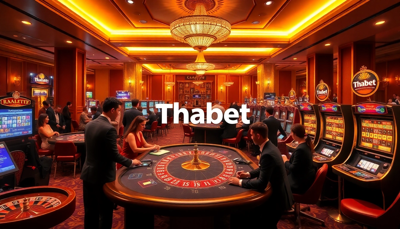 Thabet casino players enjoy a thrilling game at an elegant poker table.