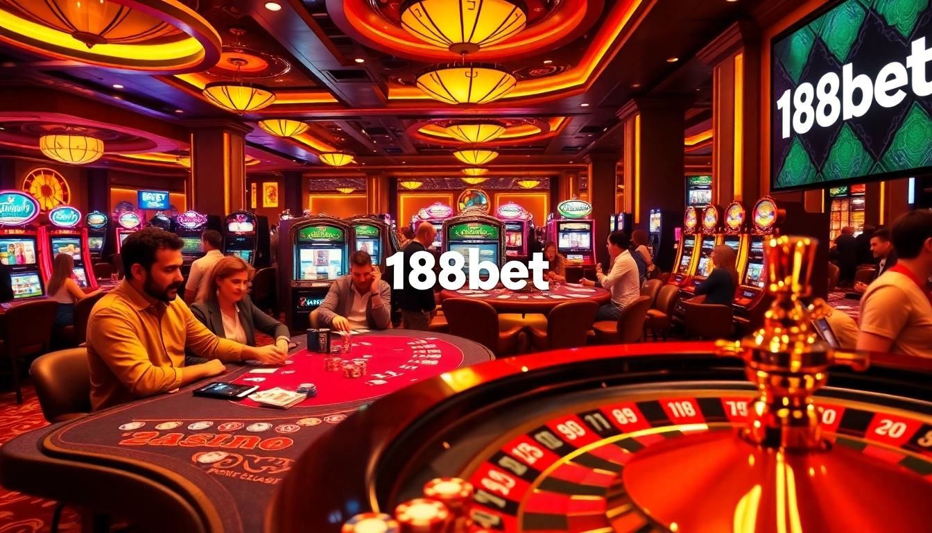 Experience the thrill of playing at 188bet's casino with vibrant slots and poker games.