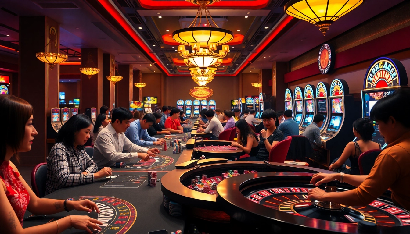 Experience the exhilaration of "Top nhà cái uy tín" at the casino with players enjoying card games.