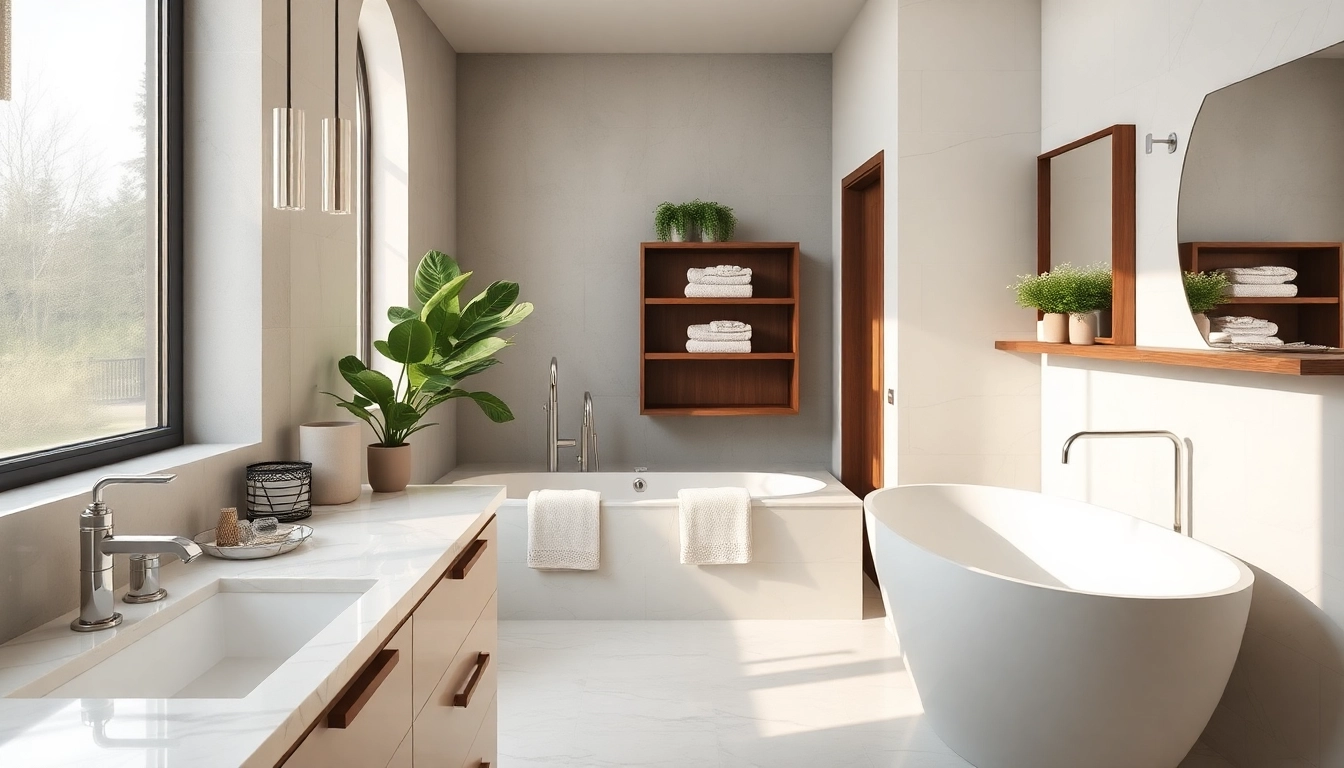 Luxurious bathroom designed by expert bathroom fitters showcasing modern elegance and sophistication.