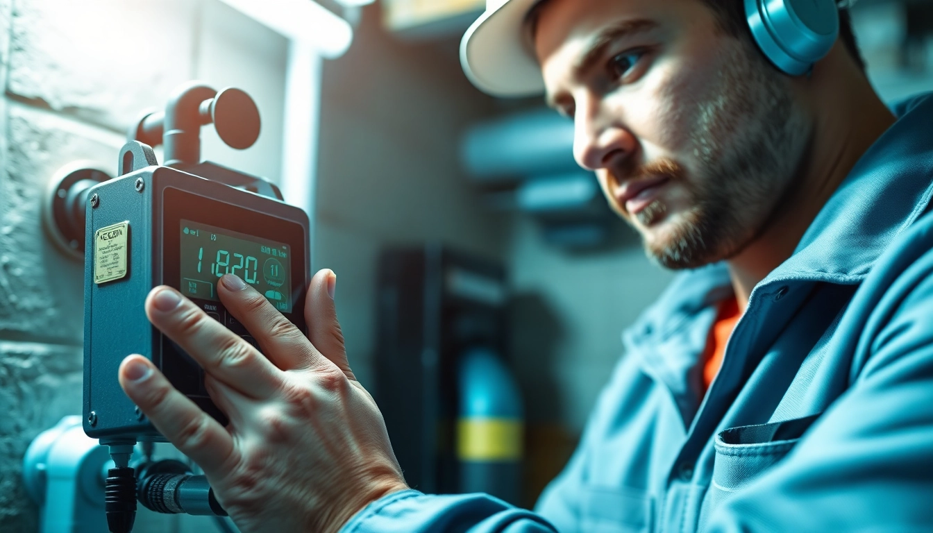 Technician conducting Leak Detection Devon in a residential setting using advanced detection equipment.