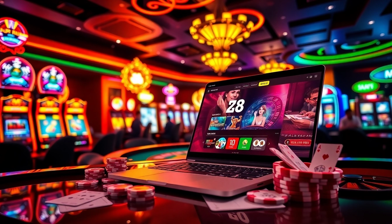 Engaging players enjoying the MM88 ZO online casino experience with vibrant visuals.