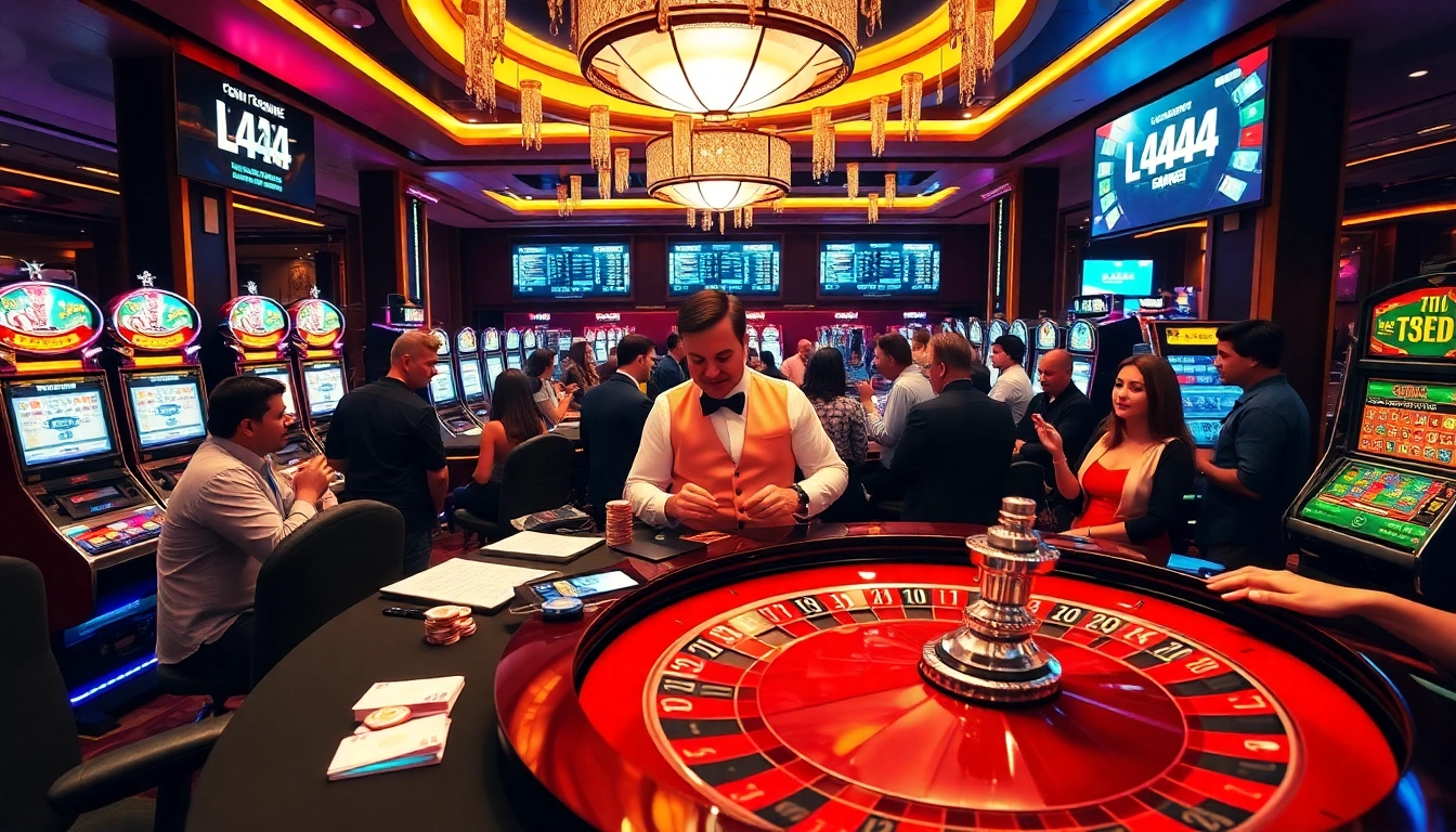 L444 players enjoying a thrilling roulette game in a vibrant casino environment.