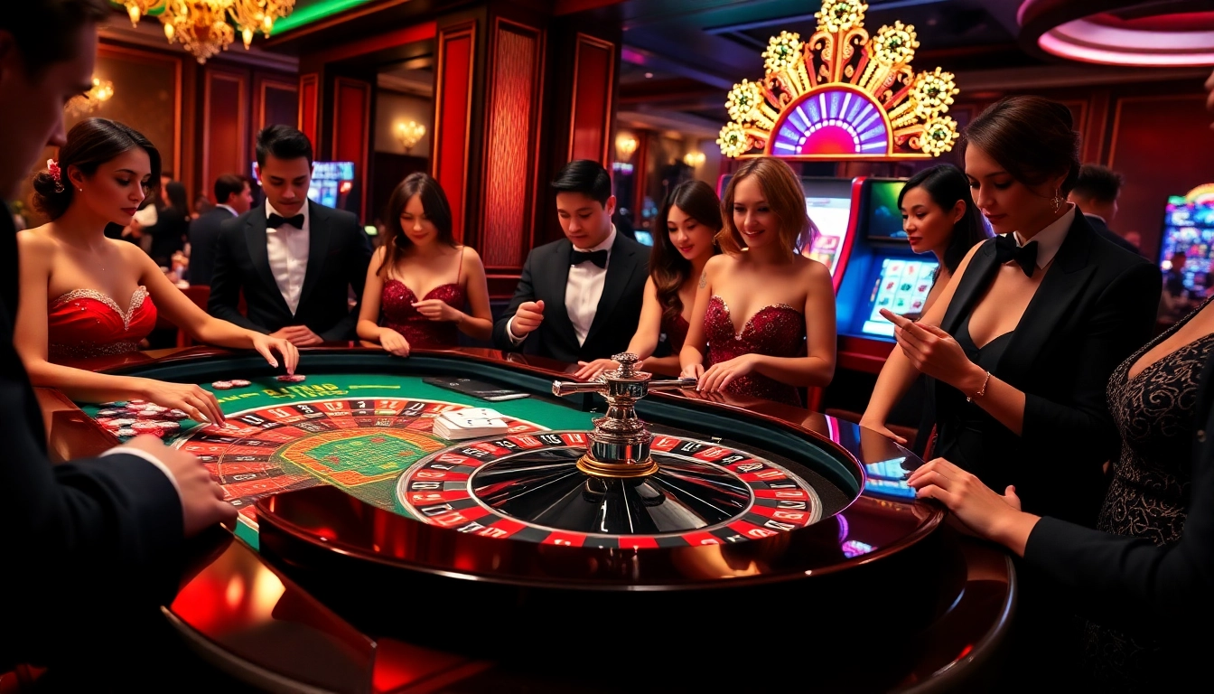 Experience the thrill of casino action at https://rr88csn.com/ with vibrant roulette and players betting.