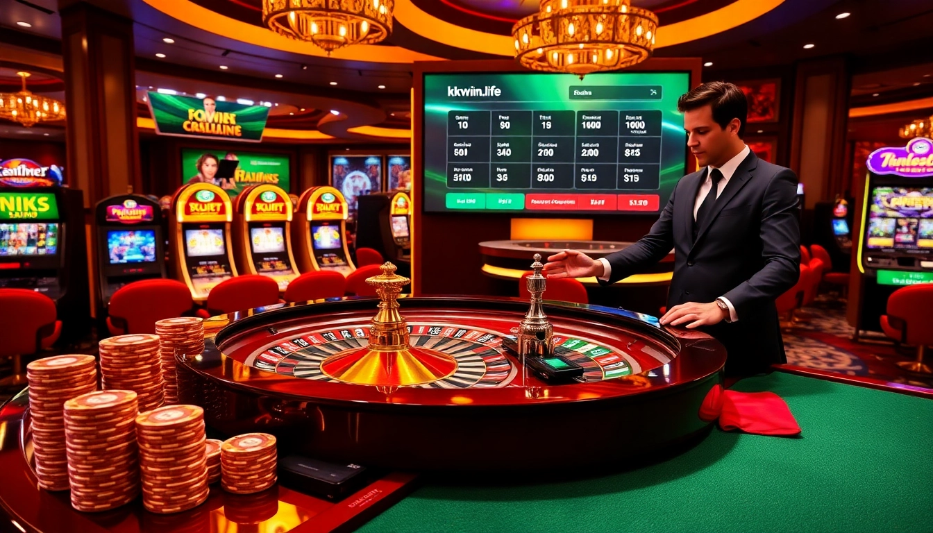 Experience thrilling games at https://kkwin.life/ with a vibrant online casino atmosphere featuring roulette and slots.
