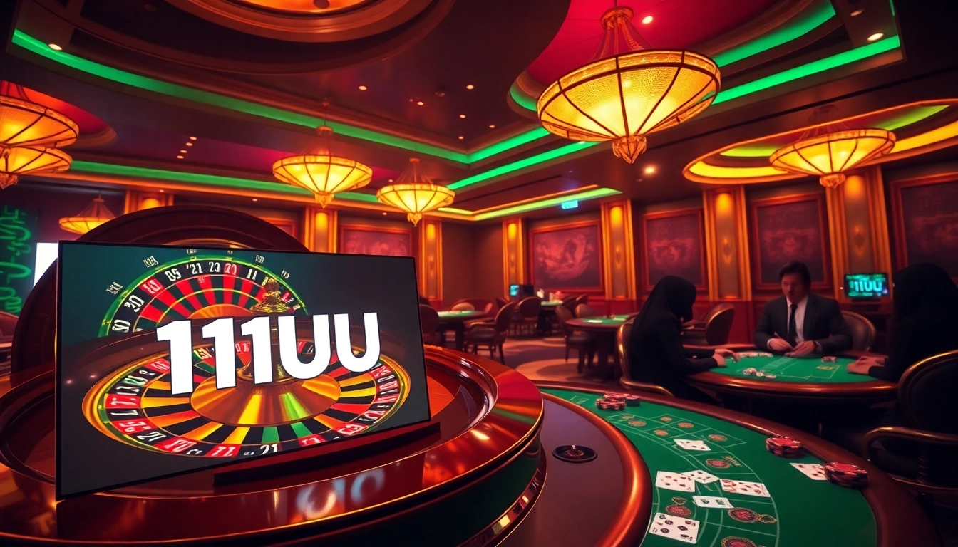 Players strategizing at a vibrant casino table focusing on 11UU gaming strategies.