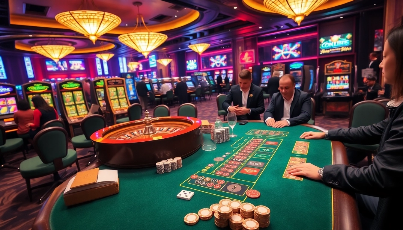 LC88 players enjoying poker at an upscale casino table filled with vibrant chips.