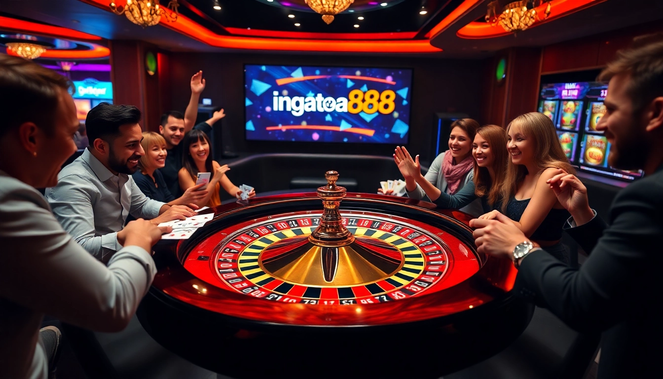 Experience ingatbola88 in a thrilling casino setting with vibrant roulette action and poker excitement.