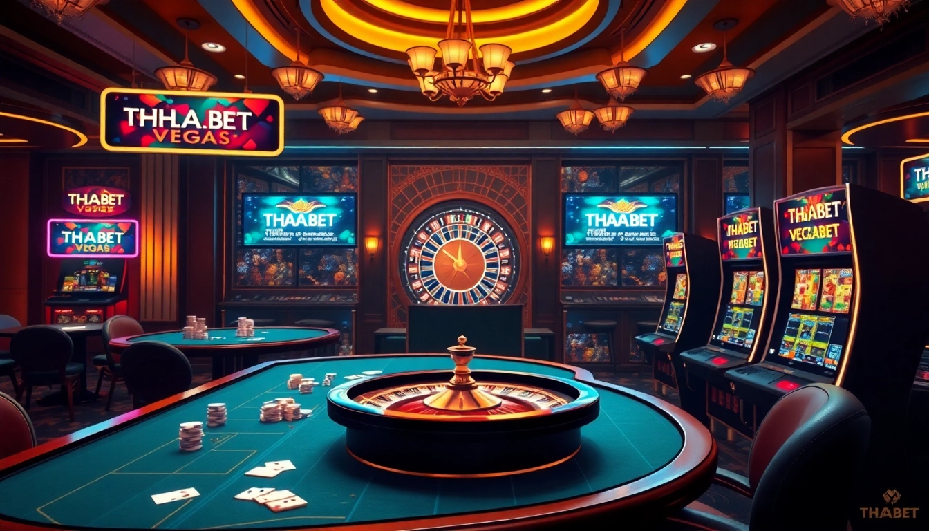 Experience online gambling at https://thabet.vegas/ with luxurious casino elements and vibrant activities.