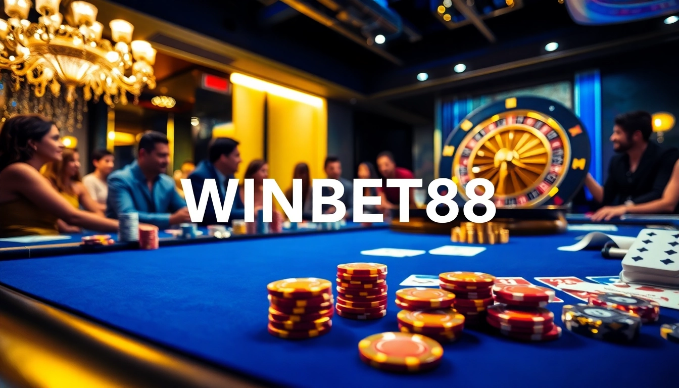 Experience the excitement of WINBET88 with vibrant casino tables and enthusiastic players.