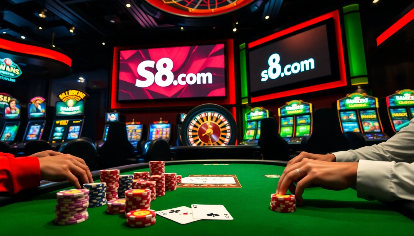 Experience the thrill of winning at S8.com with vibrant poker tables and exciting casino games.