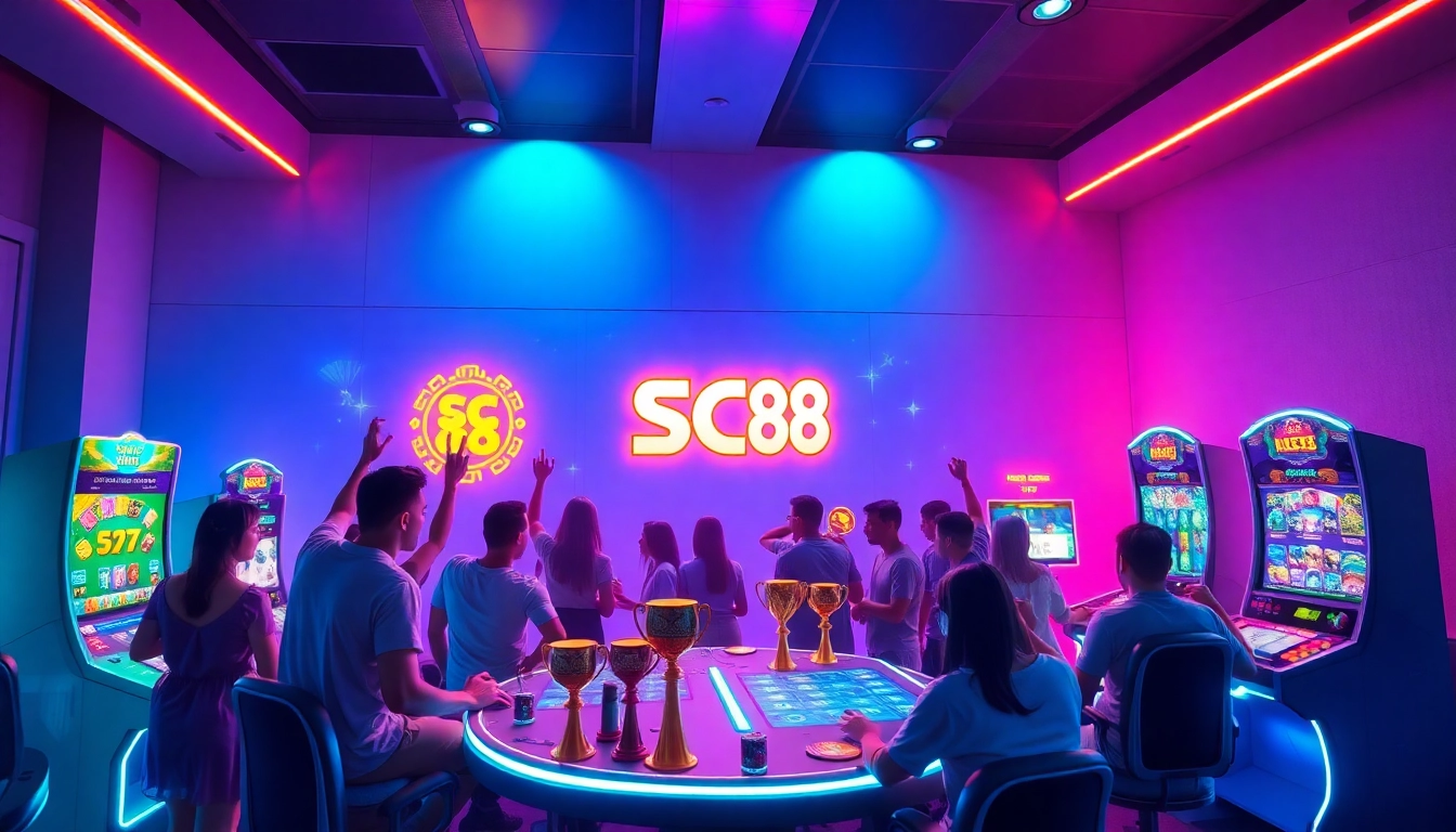 SC 88 provides a thrilling gaming atmosphere with vibrant screens and excited players.