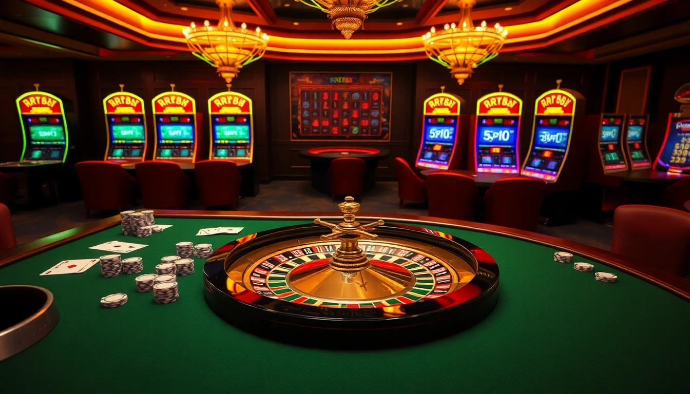 High-stakes poker table and roulette wheel showcasing RR88 gambling excitement