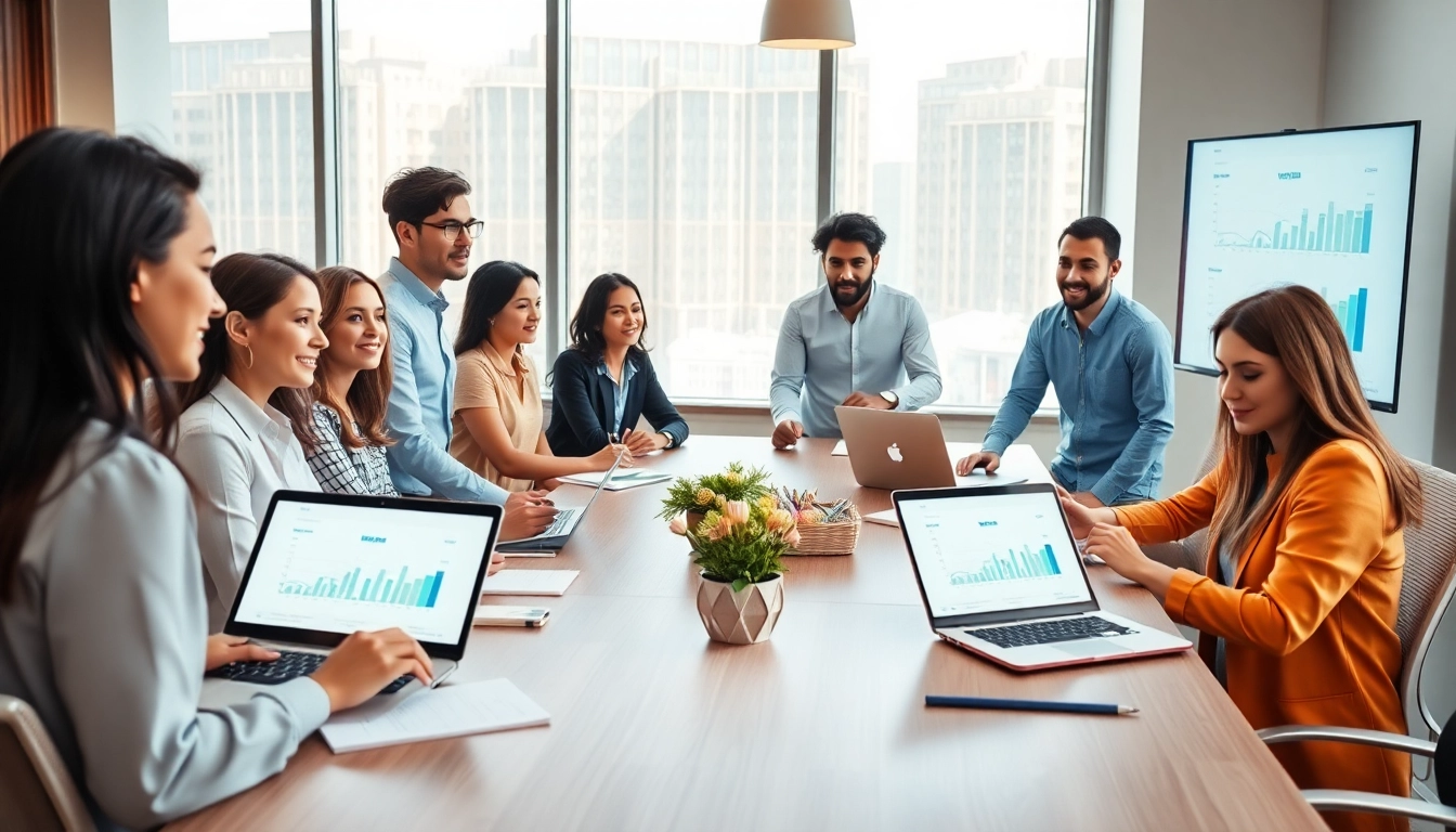 在现代办公环境中使用 WPS Office 进行协作的专业人士。