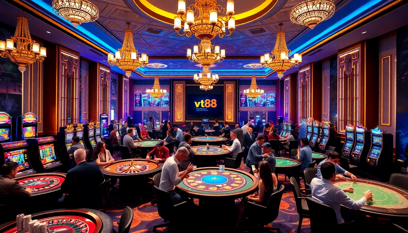 Experience the thrill of vt88 at a vibrant casino gaming floor filled with excitement and luxury.
