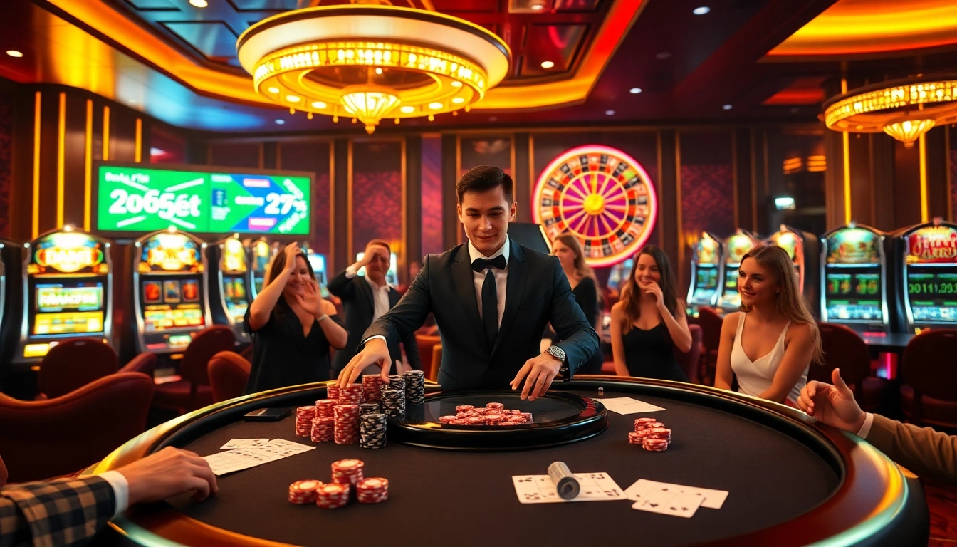 Experience thrilling online gaming at gg88.com with experts at the poker table and vibrant slot machines.