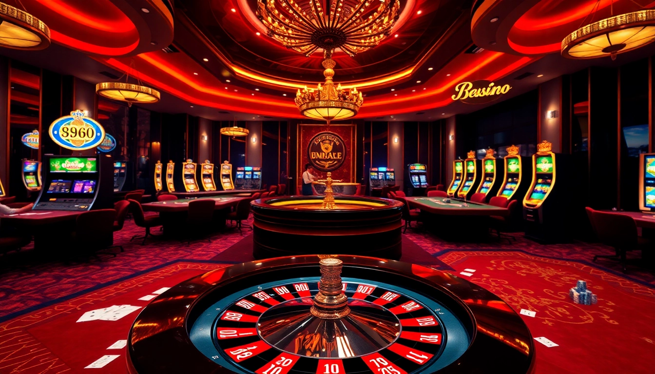 Experience the excitement of MM88 with vivacious casino visuals featuring roulette and poker tables.