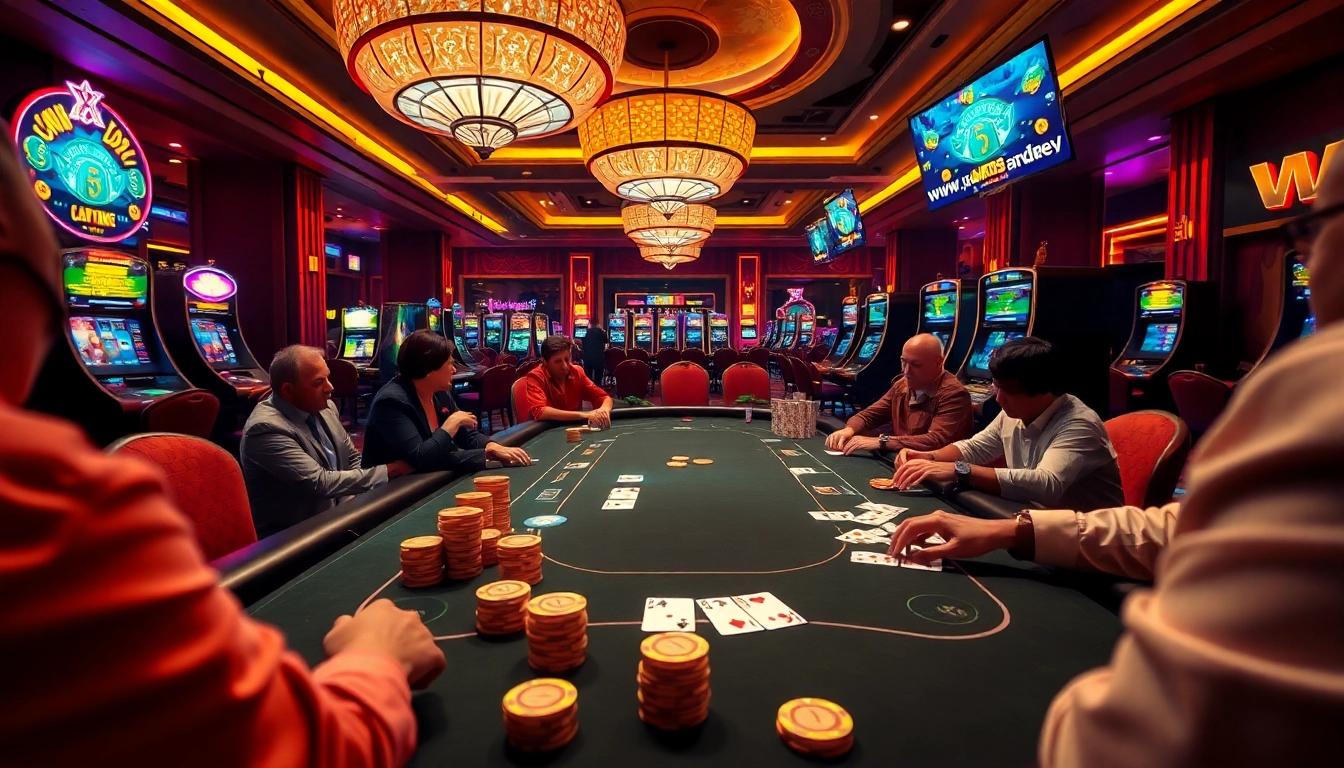 Enjoying a thrilling poker game at https://jun886.dev/ with vibrant chips and intense action.