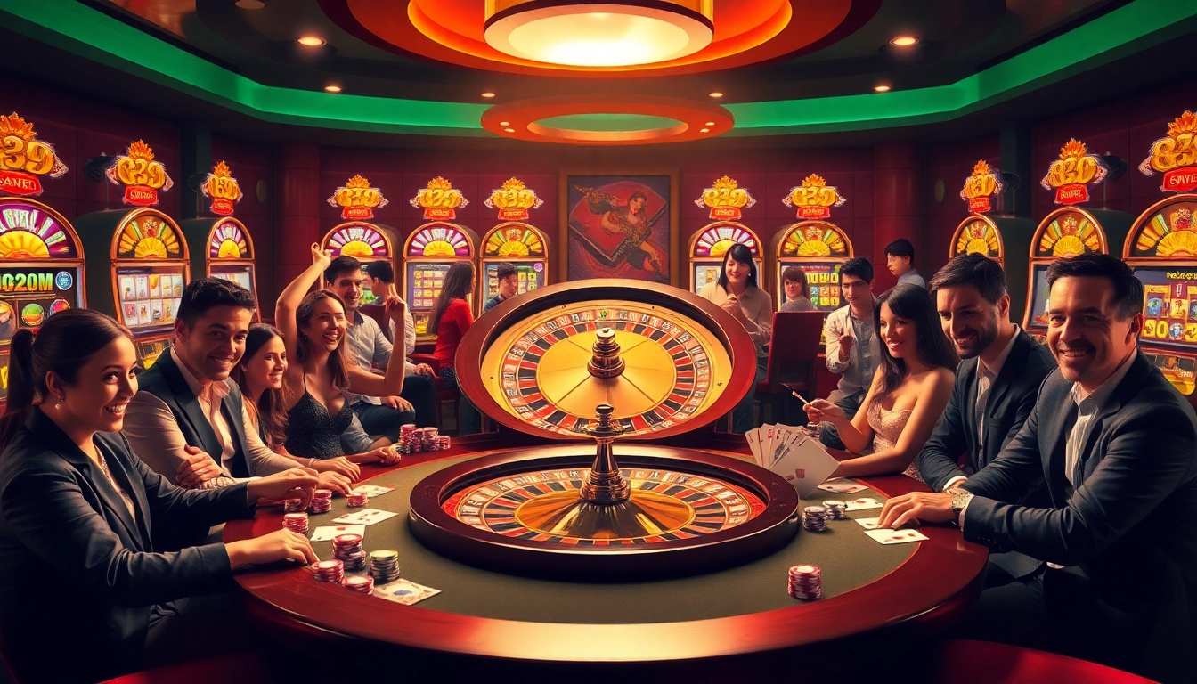 Engaging casino scene showcasing excitement at a poker table with https://bl555.design/ elements