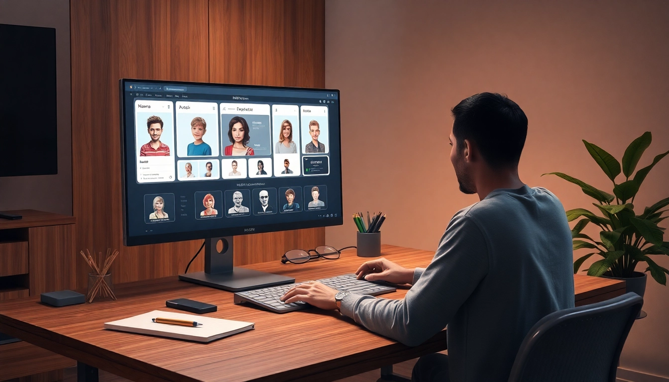 Experience innovative NSFW character AI in a modern workspace setting.