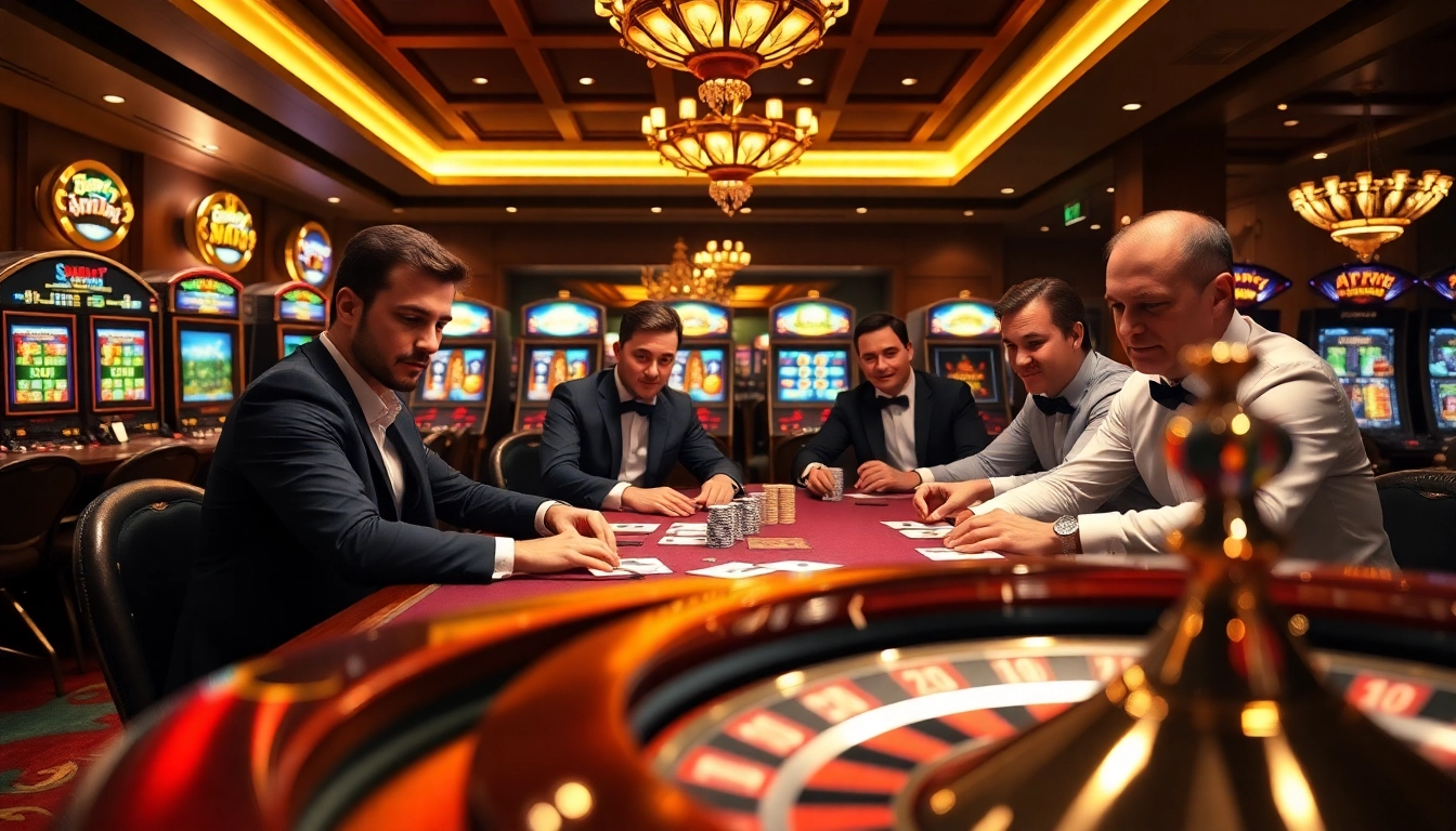 Experience the thrill of winning at au88bet.it.com with an elegant casino scene featuring poker and roulette.