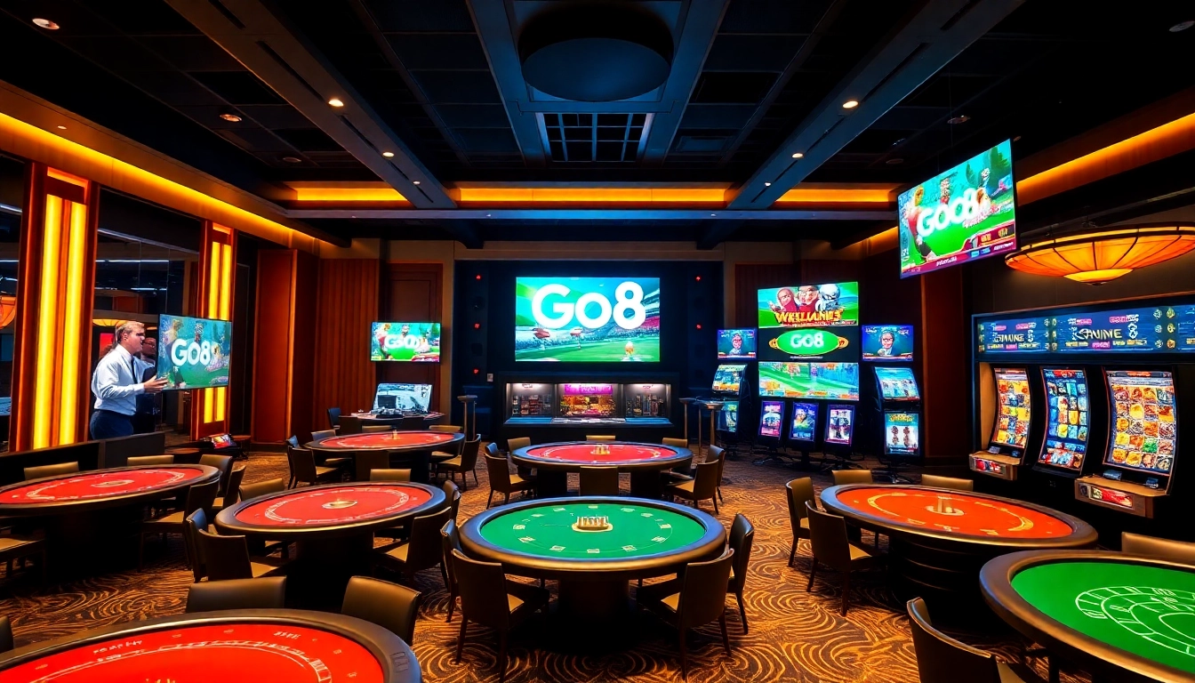 Go8 online casino vibrant scene showcasing diverse gaming options