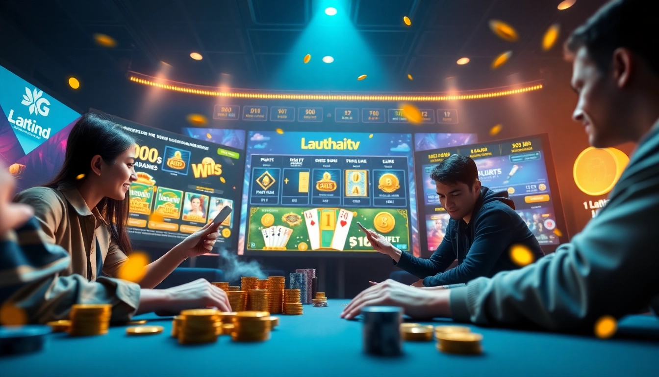Experience thrilling online gaming with Lauthaitv's casino interface, showcasing engaging slots and sports betting.
