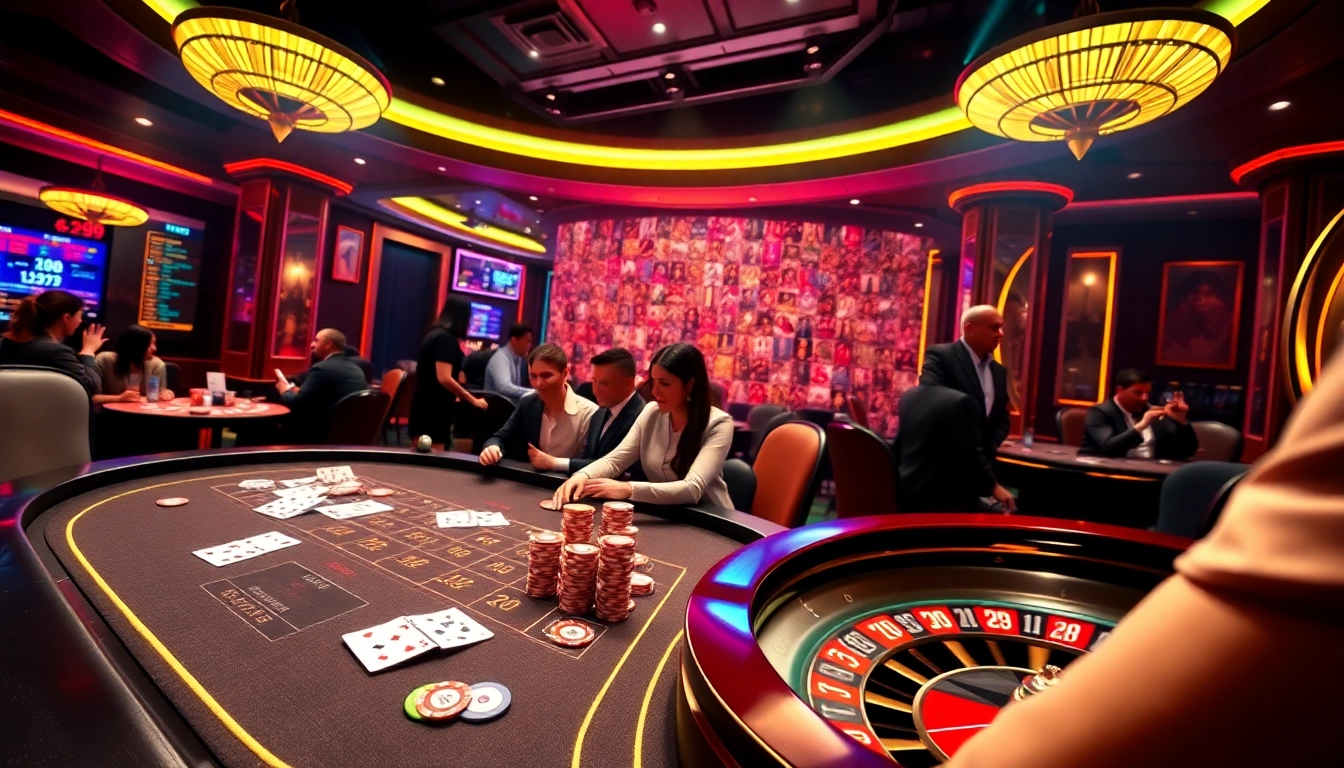Engaged players enjoying high-stakes games at a luxurious casino table representing PS 99.