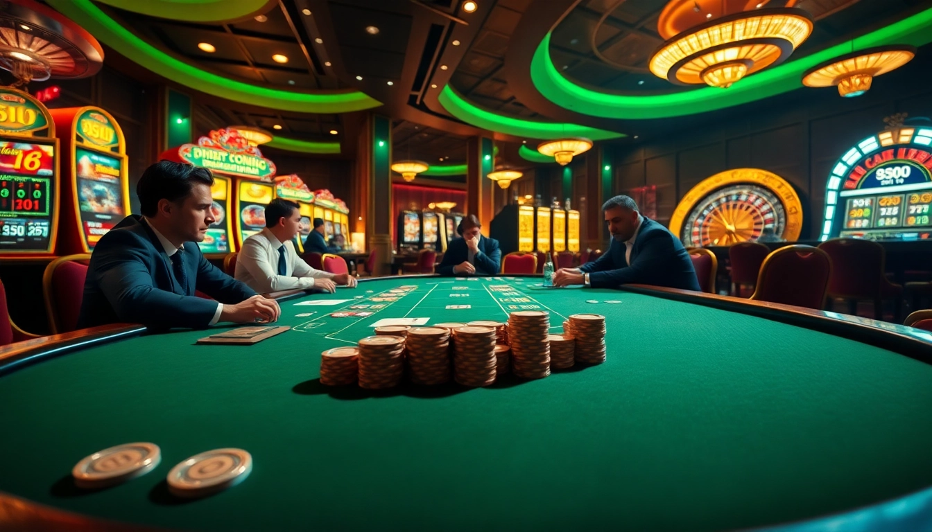 Engaging poker game with vibrant casino elements highlighting https://88vv.media/ experience.