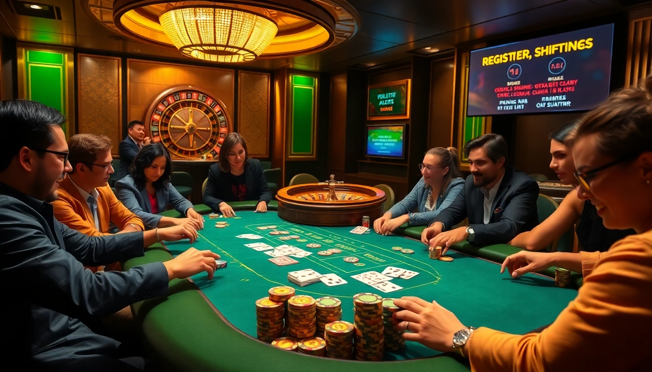 Players strategically register for winning strategies at the casino, featuring poker game excitement.