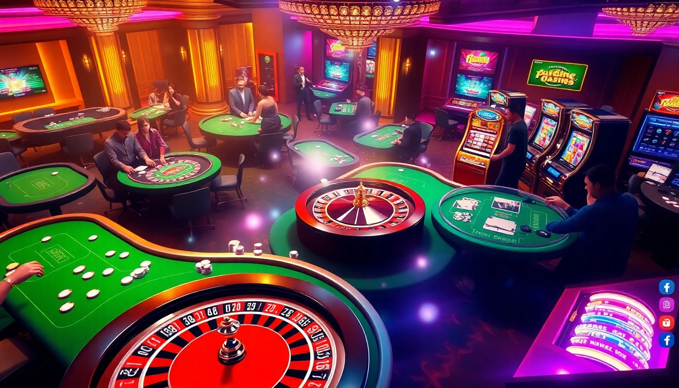 Kp88 casino atmosphere with lively tables and vibrant betting action.