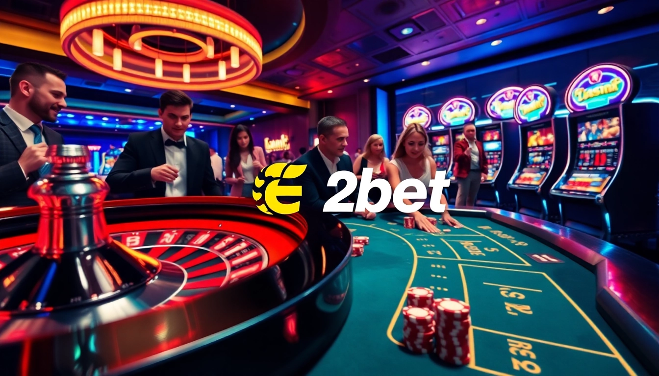 Gamblers enjoying a thrilling roulette game at E2bet's luxurious casino.