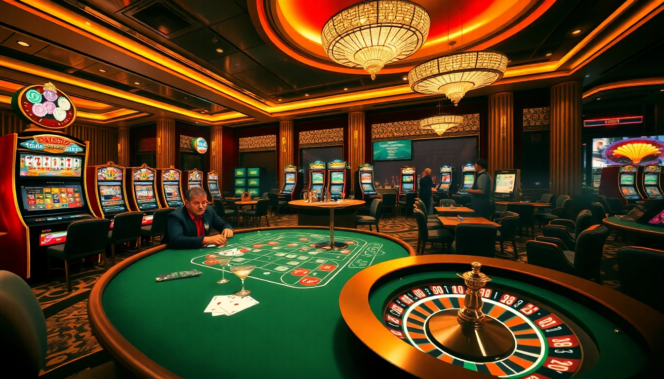 Experience high-stakes excitement at fly88.deal with vibrant casino tables and games.