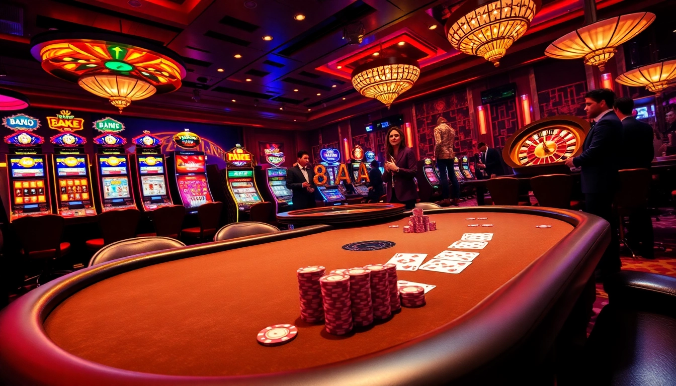 Engaged players at an upscale casino table featuring 88aa chips and cards.