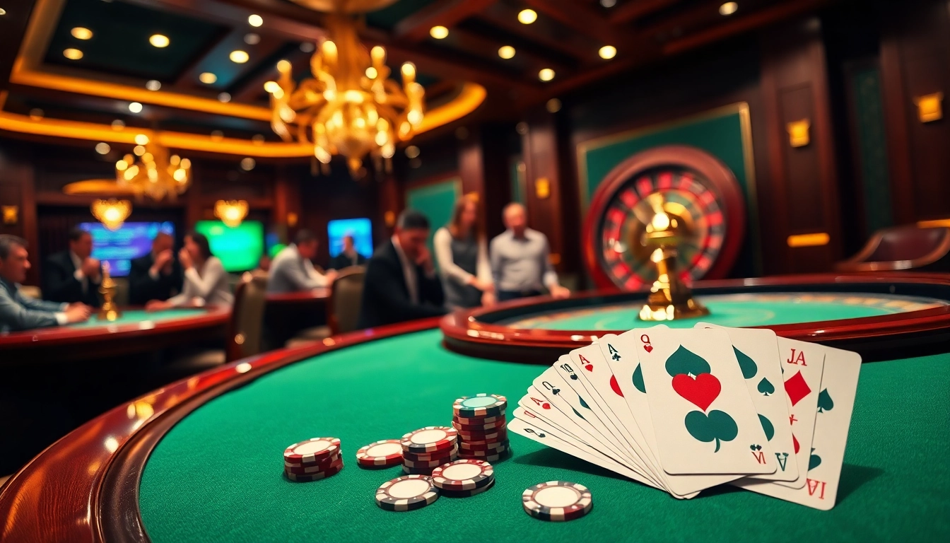 Engaging players at a poker table in luxury casino setting highlighting mb 88 experience.
