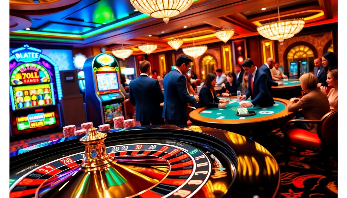 Experience the thrill of gambling with vibrant scenes at https://top10nhacai.gg/ featuring slots and poker games.
