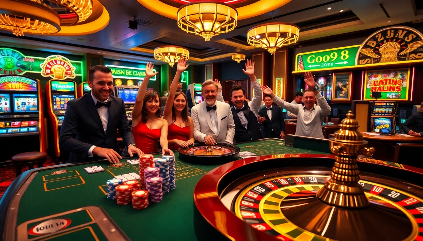 Exciting gaming scene at a casino highlighting go8 strategies and winning chips.