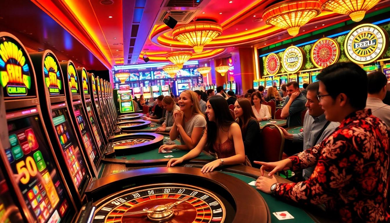 Experience the excitement of EEJL at a vibrant casino, showcasing thrilling games and engaging players.