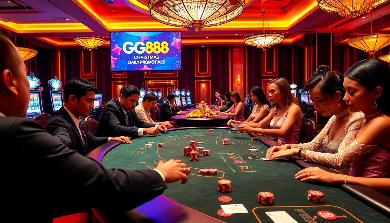 Experience the excitement of gambling at https://gg88.christmas/ with luxurious casino tables and vibrant slot machines.