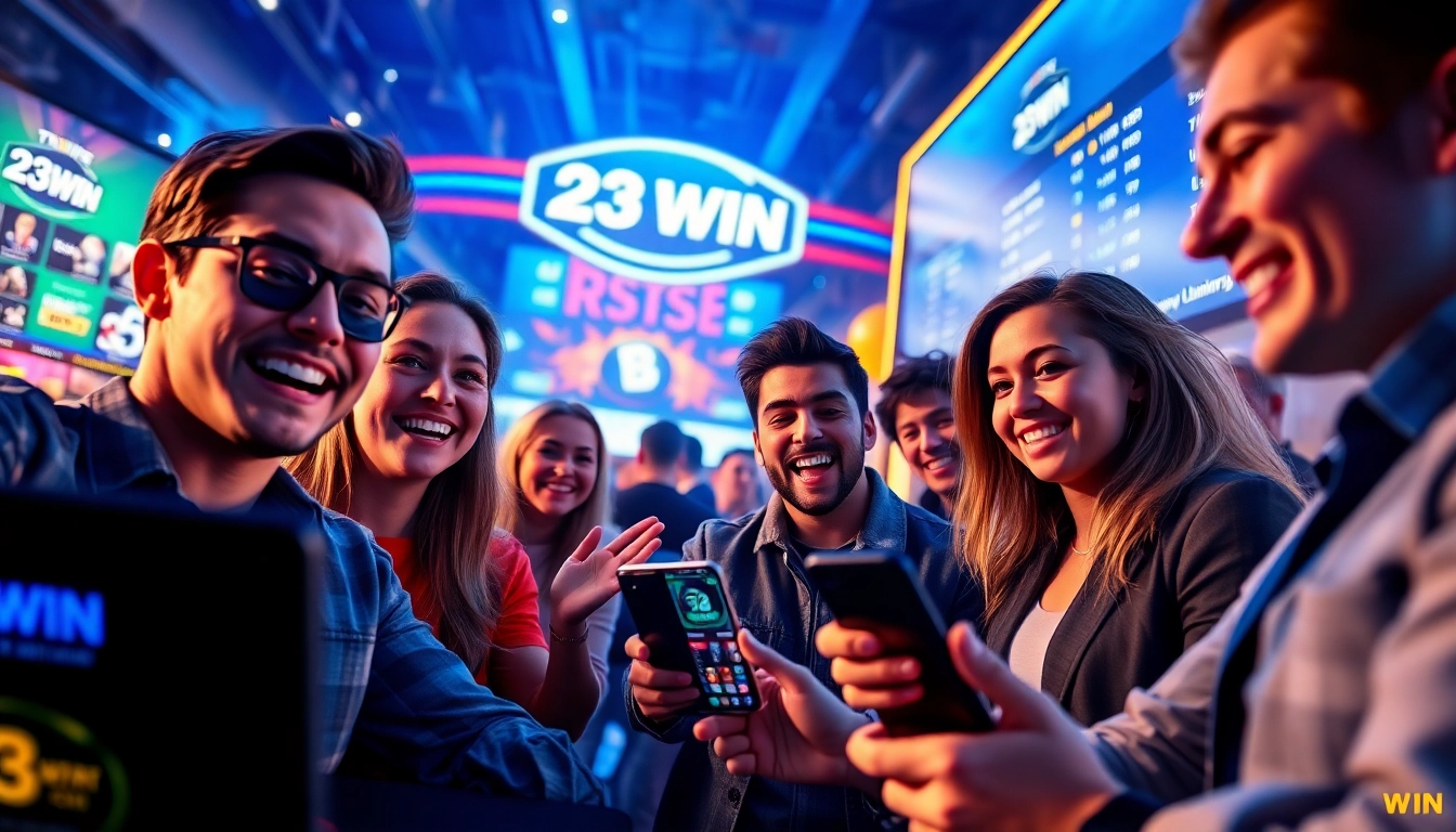 Exciting online gaming experience with diverse players enjoying 23WIN platform.