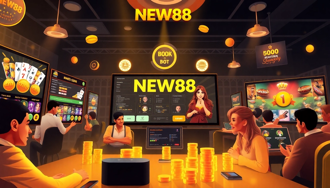 Interactive online gambling experience on NEW88 platform, showcasing vibrant games and user engagement.