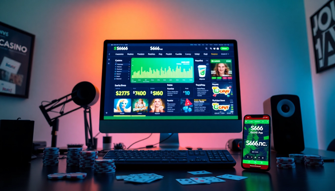 S666.nyc online betting platform showcasing casino games and sports betting in a professional setting.