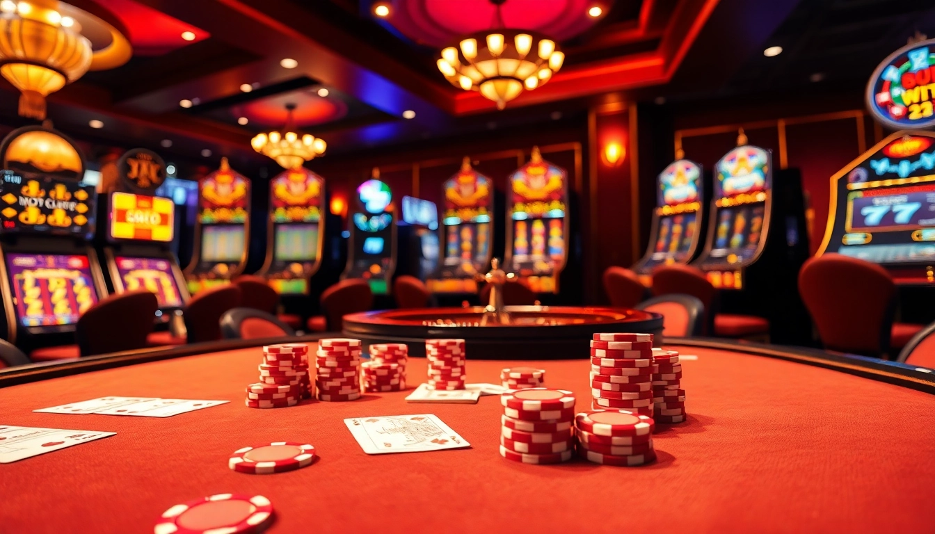 Experience the thrill of winning at topclub with vibrant poker chips and an elegant casino backdrop.